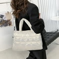 thumbnail image 6 of Women's Tote Bag, Large Shoulder Bag, Padded Winter Handbag, Space Tote Bag, Nylon Material, Lightweight, Large Capacity With Side Pockets, 3 Ways To Carry, For Shopping Dating Work Travel, 6 of 6