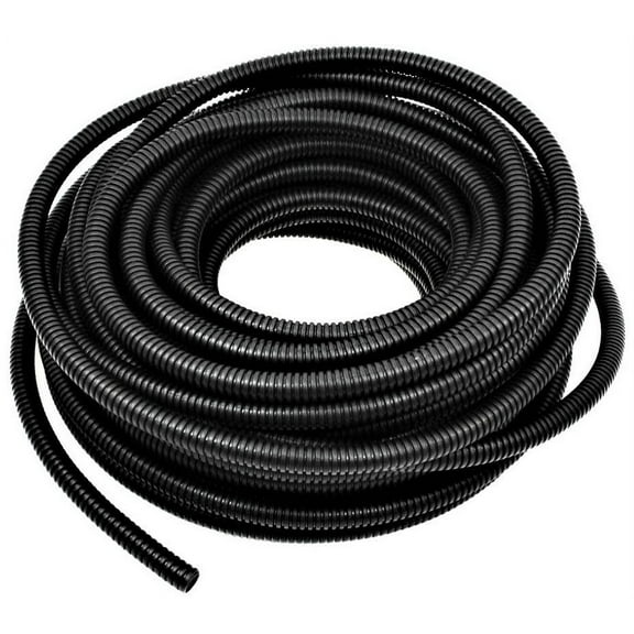 American Terminal ASLT18-25 25 Feet 1/8" 3.17mm Split Wire Loom Conduit Polyethylene Corrugated Tubing Black Color Sleeve Tube