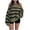 Olive Green, variant on Off The Shoulder Sweater for Women Striped Long Sleeve Cable Knit Pullover Top Olive Green Free Size