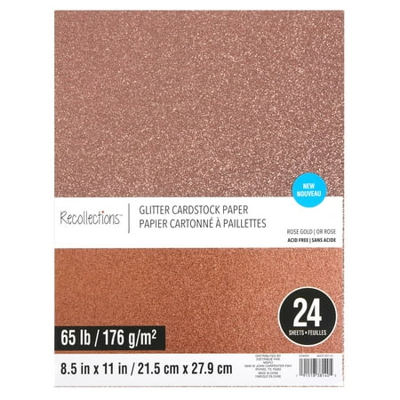 UPC: 0191518381405 | Rose Gold Glitter Cardstock Paper by Recollections™ 8.5 x 11