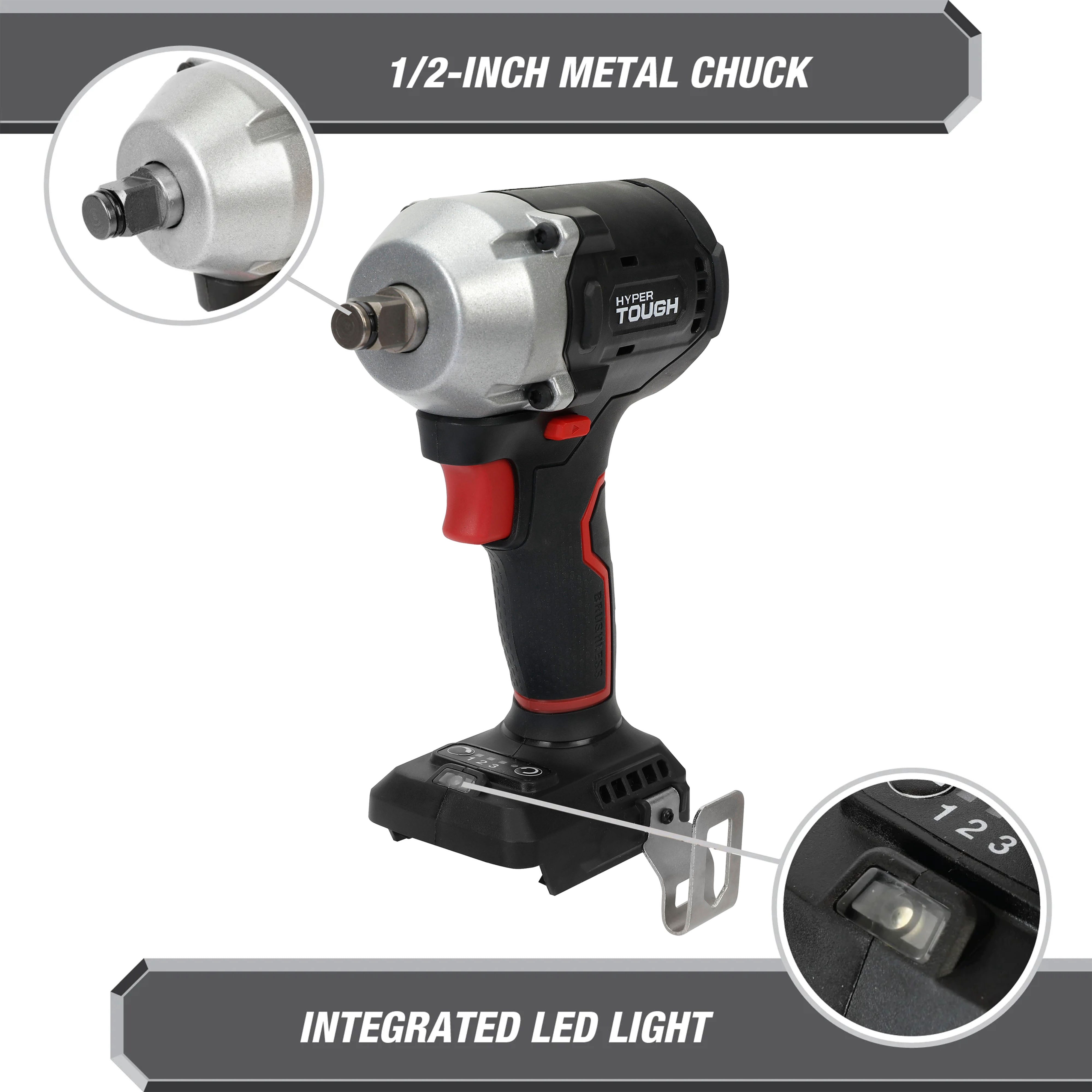 ELECTRIC クリーブランド Hyper Tough 20V Max Brushless 1/2-inch Cordless Impact Wrench 350