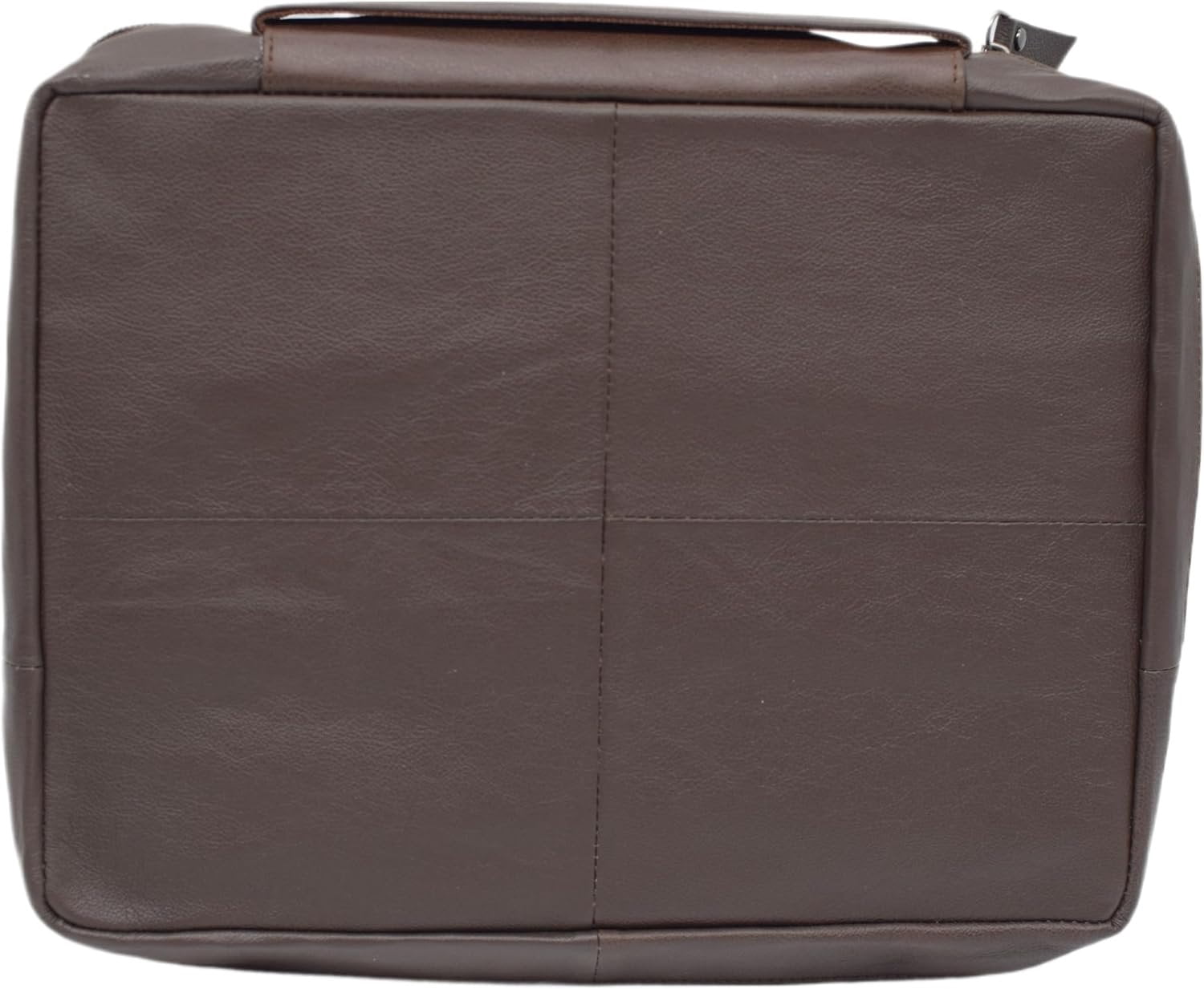 Large Cross Bible Book Cover Genuine Leather with Handle Cross Brown