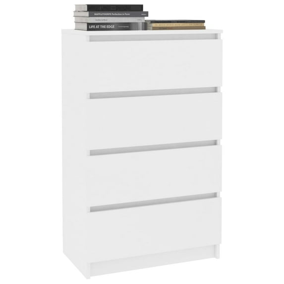 IM Lashes 4-Drawer Chest Shelf Bedside End Table Sideboard Cabinet Dresser Tall Nightstand Multifunctional Organizer Accent Furniture, 23.6"x13.8"x38.8", White
