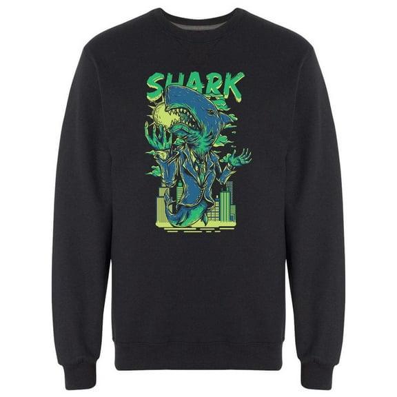 Professional Suit Shark Graphic Sweatshirt Men - Men Sweatshirt, Large