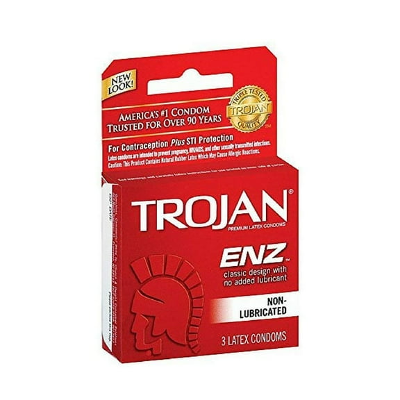 Trojan Non-Lubricated Premium Latex Condoms 3 ct Pack of 6