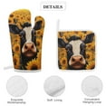 thumbnail image 4 of Farm Cows Oven Mitt And Pot Holder Set Oven Glove for Kitchen Baking Cooking Grilling, 4 of 6