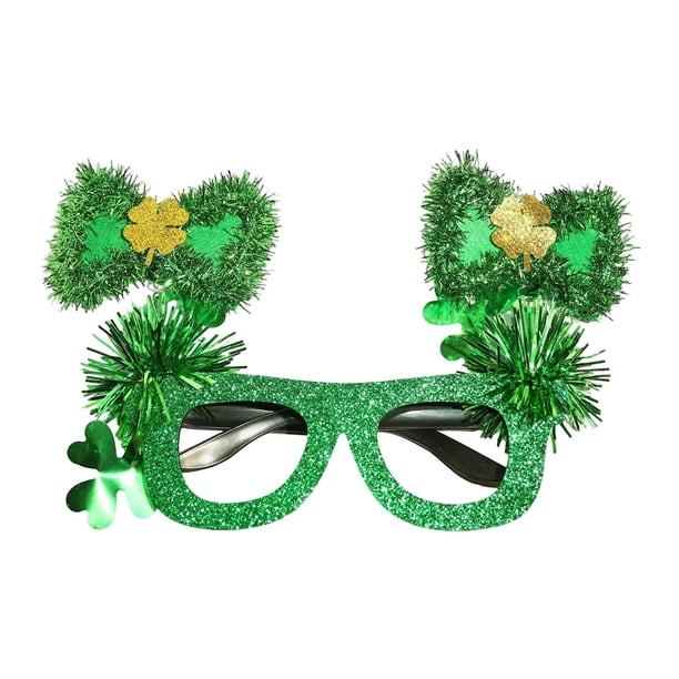 Apoyos de Fotos para la Cabina de Fotos San Patricio Día Shamrocks Green Apoyos Gafas, Marco de Gafas Festivas para las Celebraciones de Fiesta Y Apoyos Del Marco de la Cabina de Fotos