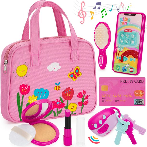 Monedero de juguete Officygnet Play para niñas de 1 a 3 años con kit de maquillaje