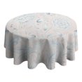 thumbnail image 4 of Floral Round Tablecloth 60x60in(153x153cm) – Waterproof Polyester Table Cover with Full Print Design, Wrinkle Resistant & Washable for Kitchen Dining Party Decor,Thanksgiving,Christmas, Spring,Flower, 4 of 6