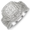 STERLING SILVER FOREVERBRIDE TRU MIRACLE 1/3 CARAT CUSHION BRIDAL SET