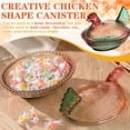 thumbnail image 4 of Vintage Glass Hen on Nest Dish with Lid - Large Pedestal Rooster Glass Candy Bowl, Colorful Crystal Candy Jar for Snacks, Dessert, Cookies | Home Kitchen Office Tabletop Decor, 4 of 7