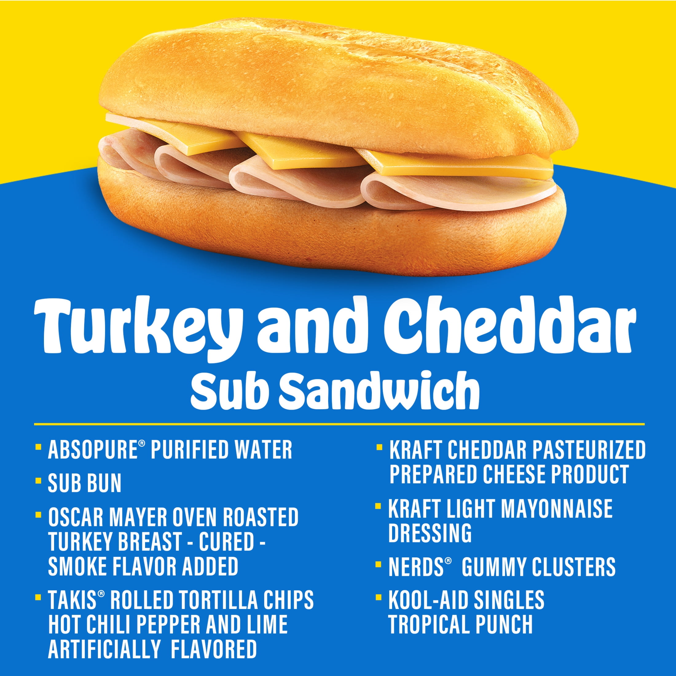 Lunchables Uploaded Turkey and Cheddar Sub Sandwich Snack Kit, 16.1 oz Box