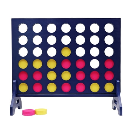 Tailgating Pros Premium Giant Four in a Row with Carrying Case - Jumbo Oversized Outdoor Yard Game - Connect Multiple Pucks in a Row to Win - Many Puck Colors Available!