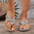 thumbnail image 5 of longantii Orthopedic Sandals with Arch Support Flip Flops for Women Flower Platform Wedge Sandals Soft Cushion Comfortable Dressy Slip on Thong Sandals Slippers for Summer Vacation Walking, 5 of 5