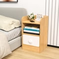thumbnail image 3 of Limorve Solid Wood Bedside Table with Drawer & Shelf, Rustic Nightstand for Bedroom, Living Room End Table, Couch Side Table, Home Decor, 3 of 9
