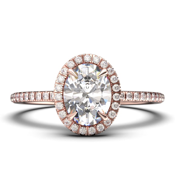 Bridal Ring Set Art Deco 2.25 Carat Oval Cut Diamond Moissanite Engagement Ring, Wedding Ring in 925 Sterling Silver With 18k Rose Gold Plating, Gift For Her, Promise Ring, Anniversary Gift