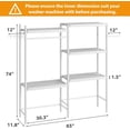 thumbnail image 2 of 5 Tier Wood Over The Washer and Dryer Storage Shelf,30" A+B Adjustable Height Laundry Room Shelf,Laundry Room Organization for Hanging Towels and Drying Clothes,h Double-Layer Wood Shelves, Space-Savi, 2 of 8