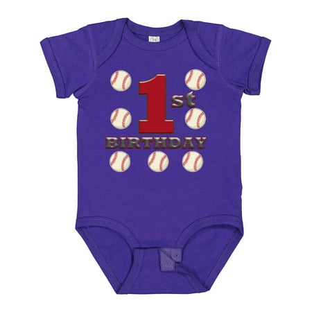 

Inktastic First Birthday Baseball Gift Baby Boy Bodysuit