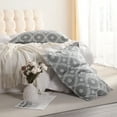 thumbnail image 6 of Ntbay 2 Pack Breathable Cotton Pillow Shams,3 Layer Muslin Decorative Pillow Covers with Envelope Closure, King Size, Gray Garlands, 6 of 6