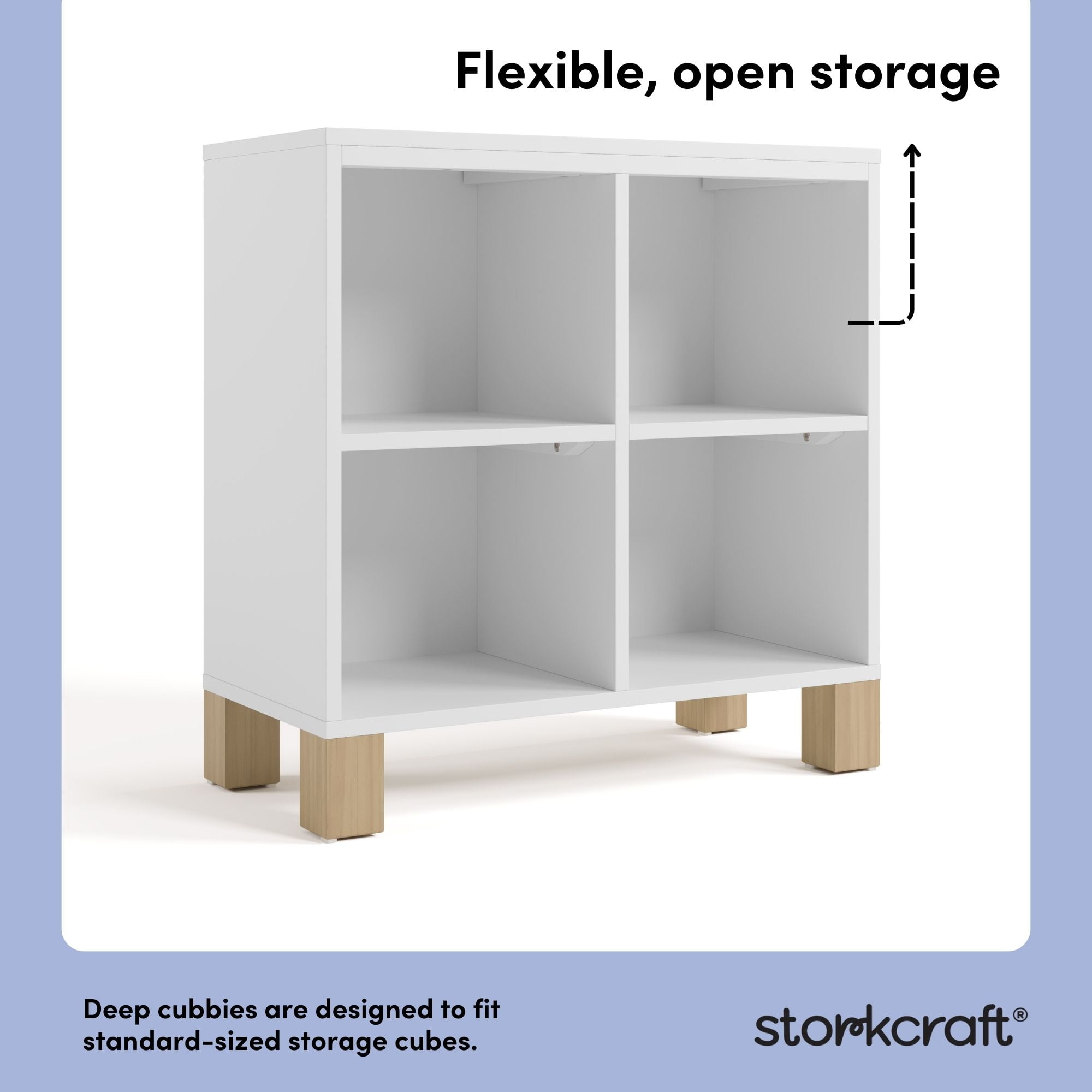 Storkcraft California Cube Organizer Children's Bookcase, White with Driftwood