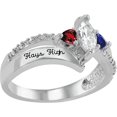 thumbnail image 3 of Personalized Women's Cubic Zirconia Beatrix Fashion Ring with Birthstones Available in Sterling Silver, 10k Gold-Plated Sterling Silver, 10k and 14k Yellow and White Gold, 3 of 4