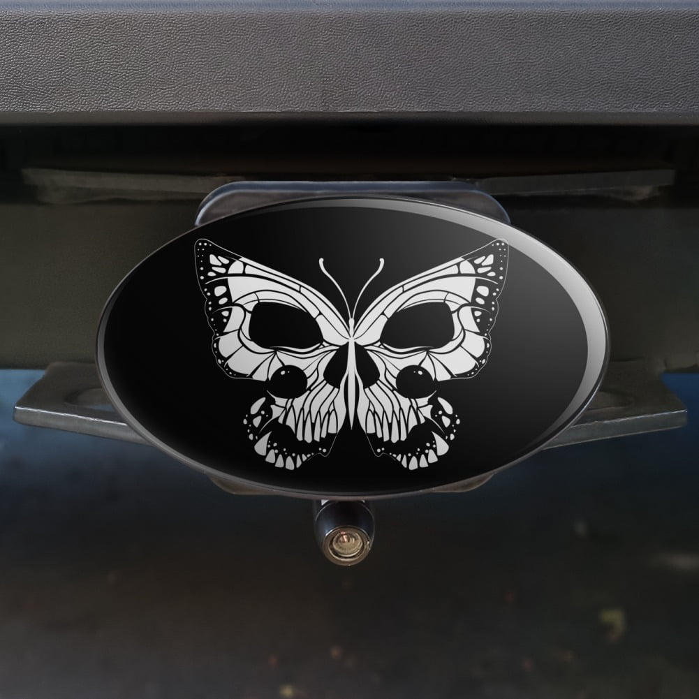Butterfly Skull Insect Oval Tow Hitch Cover Trailer Plug Insert 2