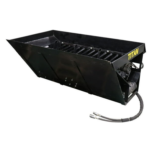 Titan Attachments 72in Side Discharge Bucket For Sand Mulch Sawdust