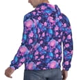 thumbnail image 6 of Salouo Blue Skull Rose Pattern Men's Fall Hoodie Sweatshirt,Sport Hoodie with Pockets for Men Pullover Casual Hooded Sweatshirt-Small, 6 of 7
