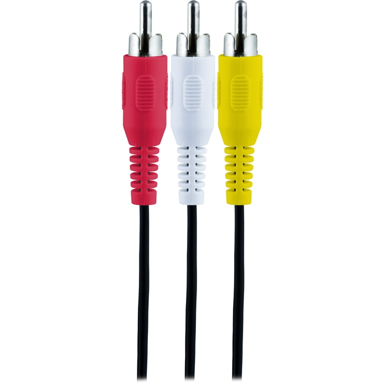 GE 6ft. Composite Audio/Video RCA Cable, Red White Yellow, 33608