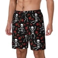 thumbnail image 2 of Daiia Skeleton with Roses Mens Swim Trunks Swim Shorts Quick Dry Swim Shorts with Mesh Lining Pockets-Large, 2 of 9