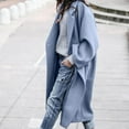 thumbnail image 4 of Casual Long Jacket With Pockets Solid Color Single Breasted Lapel Woolen Coat For Women Warm Winter Clothing, 4 of 9