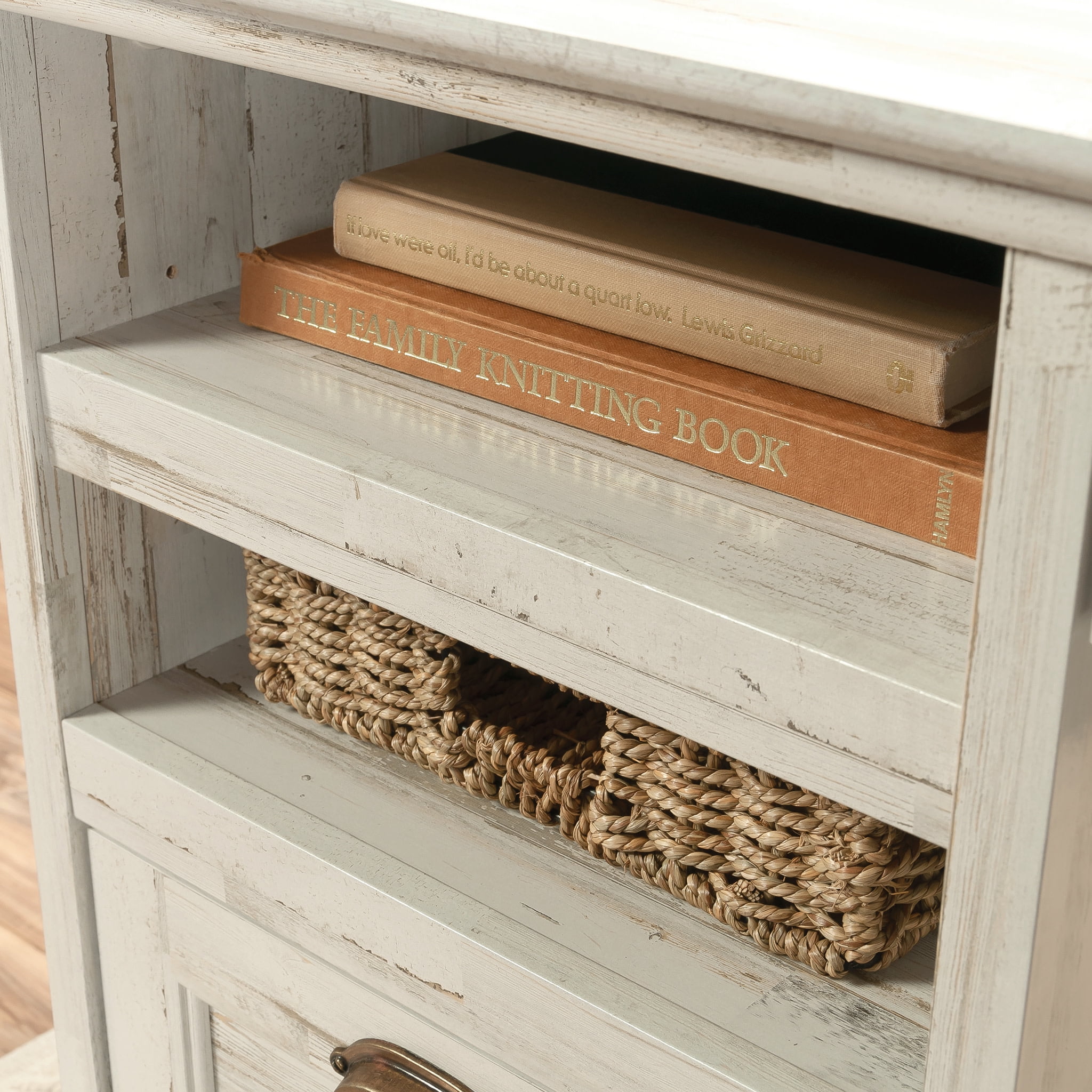 Sauder Barrister Lane Executive Desk, White Plank Finish