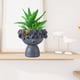 thumbnail image 1 of Jarrón con forma de niña con corona de flores | Maceta de resina con cabeza de muñeca para decoración de escritorio | Recipiente pequeño para flores naturales o artificiales, 1 of 4