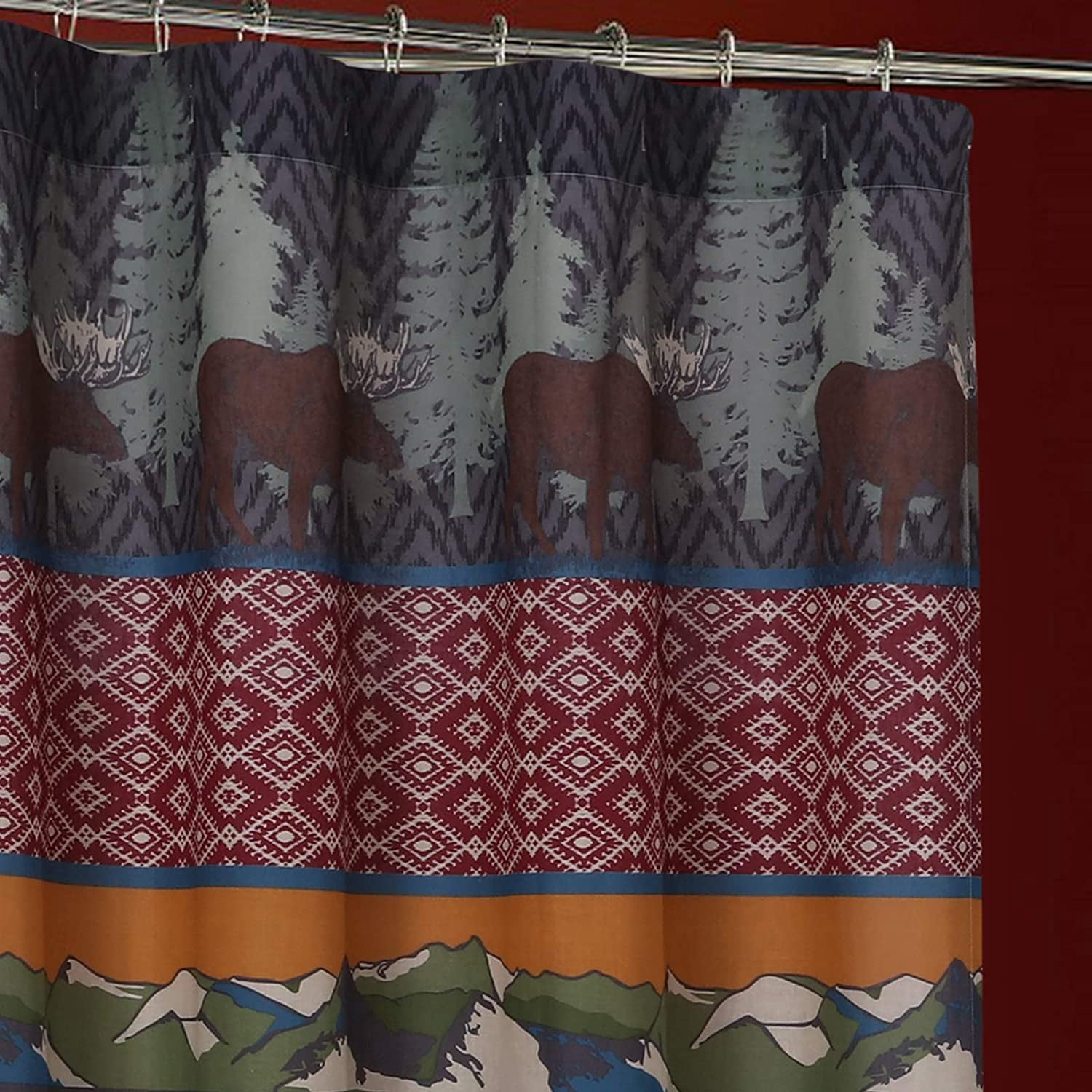 Big Sky Lodge and Lakehouse Shower Curtain, 72" x 72"