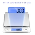 thumbnail image 3 of Emlimny Small Digital Scale,3kg/0.1g,Kitchen Scale,Food Scale,with Blue Backlit LCD Display, 6 Units, Auto Off, Tare, PCS Function, Stainless Steel, 3 of 6