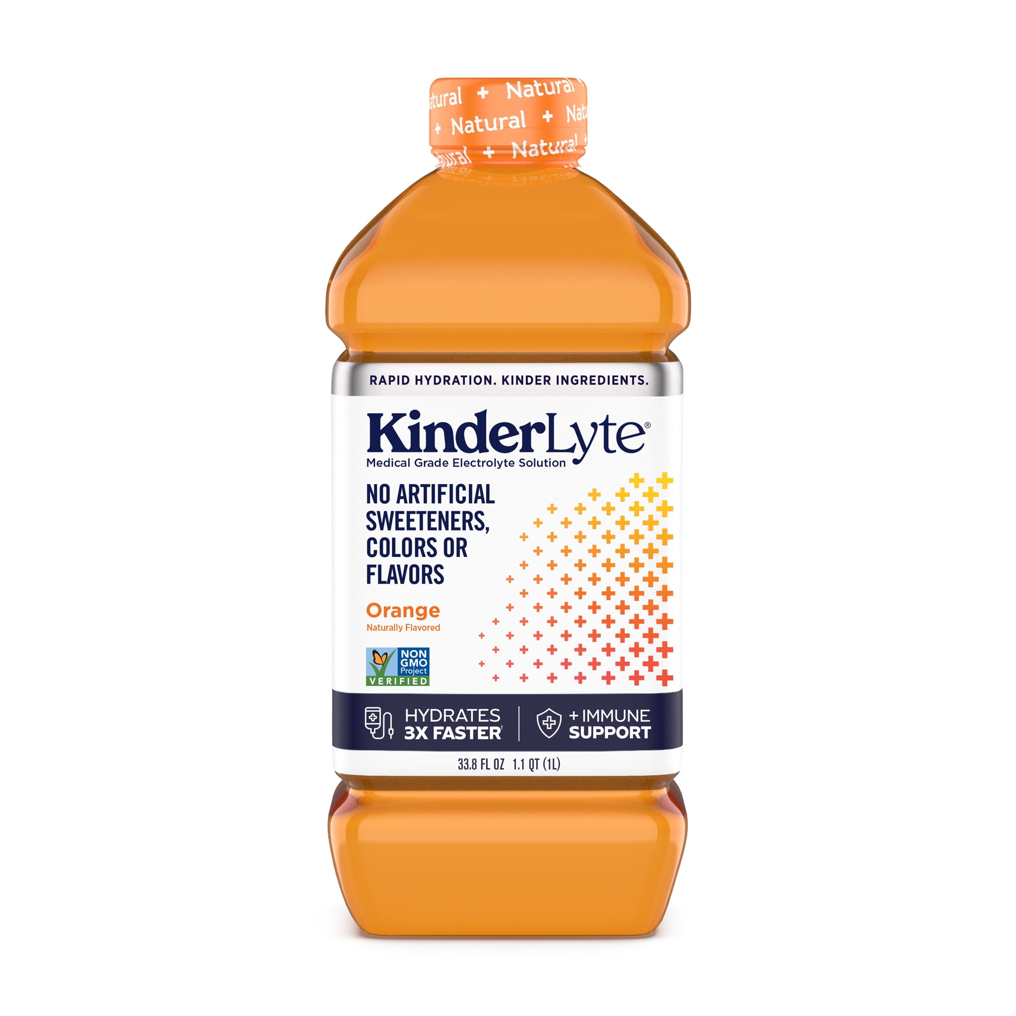 Kinderlyte Natural Oral Electrolyte Solution, Orange, 33.8 fl oz Bottle