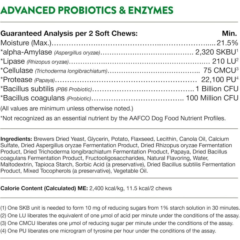 NaturVet Advanced Digestive Support Dog Probiotics Enzymes Vet Strength Gut Health 120 Soft Chews Walmart