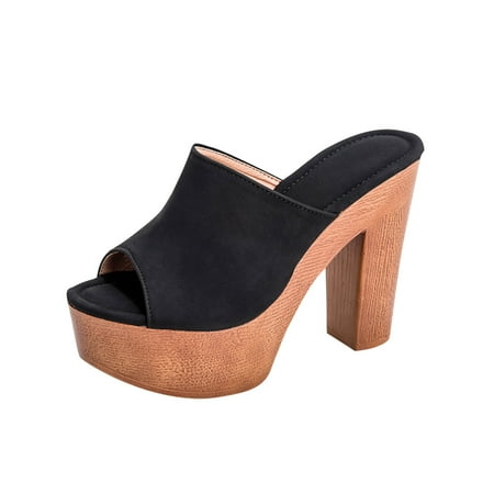 

Womens Summer Fish Mouth Slippers Sexy Thick Heels Fashion High Heels Summer Open Toe Slide Sandals Comfortable Flats Flip-Flops Sandal Casual Platforms Wedge Sandals Dressy Heeled Sandals A30559