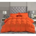 thumbnail image 2 of DNG Creations 3 Piece Luxury Pinch Pleated Comforter Set Premium 800 Thread Count 100% Egyptian Cotton-King/California King Size, Solid Orange Color, 2 of 3