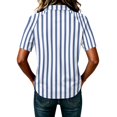 thumbnail image 7 of Garbnen Striped Polo Shirts for Women Raglan Collared Henley Women's Short Sleeve Shirts Color Block Casual Dressy Business Women's Golf Shirt Blue XL, 7 of 7