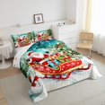 thumbnail image 3 of Manfei Cartoon Santa Claus Queen Comforter Set,Kawaii Xmas Snowman Bedding Sets,Happy New Year Bedding Comforter Set For Teens,Super Cozy Room Decor Reversible,3pcs, 3 of 8