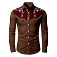thumbnail image 4 of Gunia Western Cowboy Shirts For Boys Long Sleeve Print Shirt Tops Casual Button Up Blouse Youth Shirts For Boys Brown 8-9 Years, 4 of 4
