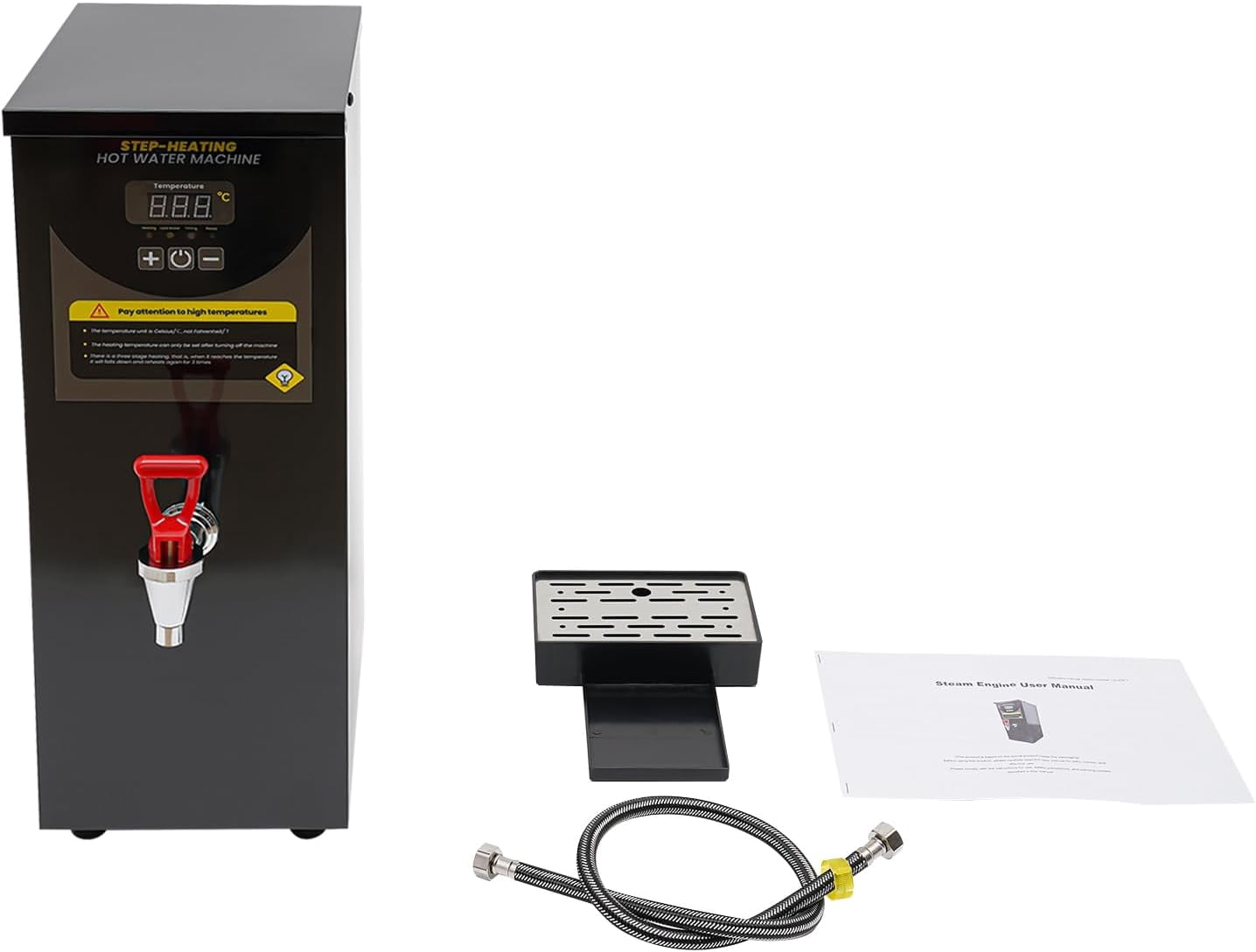 Hot Water Dispenser Electric Water Boiler And Warmer, 2000W Rapid Heating Tea Coffee Water Machine Stainless Steel Commercial Hot Water Maker for Restaurant, Hotel, Home, Office (Black)
