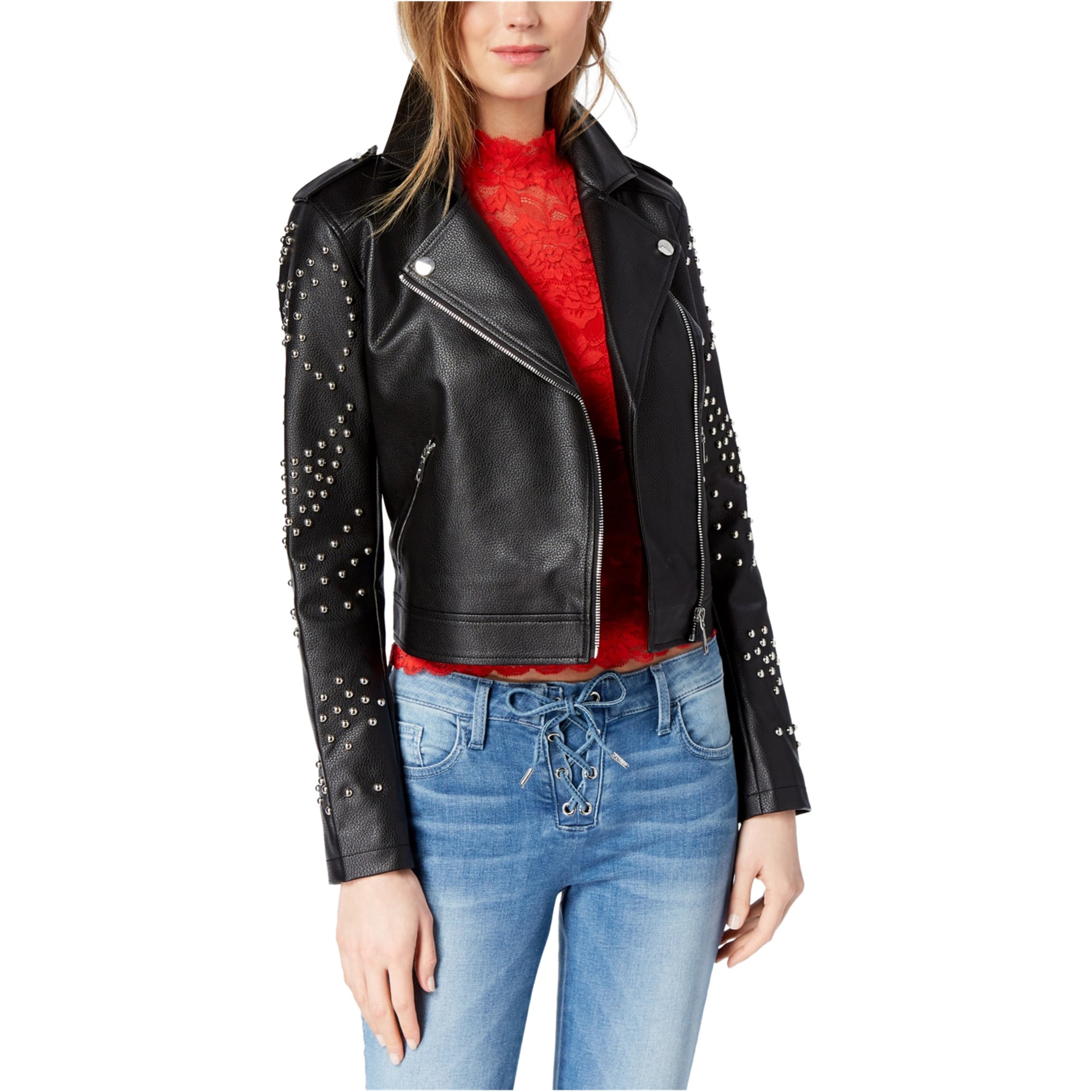 guess studded leather jacket