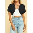thumbnail image 3 of Made by Johnny Women's Short Sleeve Cropped Bolero Shrug Open Cardigan XXL BLACK, 3 of 5