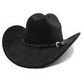 thumbnail image 1 of Big Cowboy Hat for Women and Men, Wide Brim Cattleman Style, Western Cowgirls Beach Hat, Durable Straw Material, 1 of 5