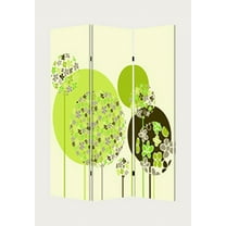 1" x 48" x 72" Multi Color Wood Canvas Floral Buds  Screen