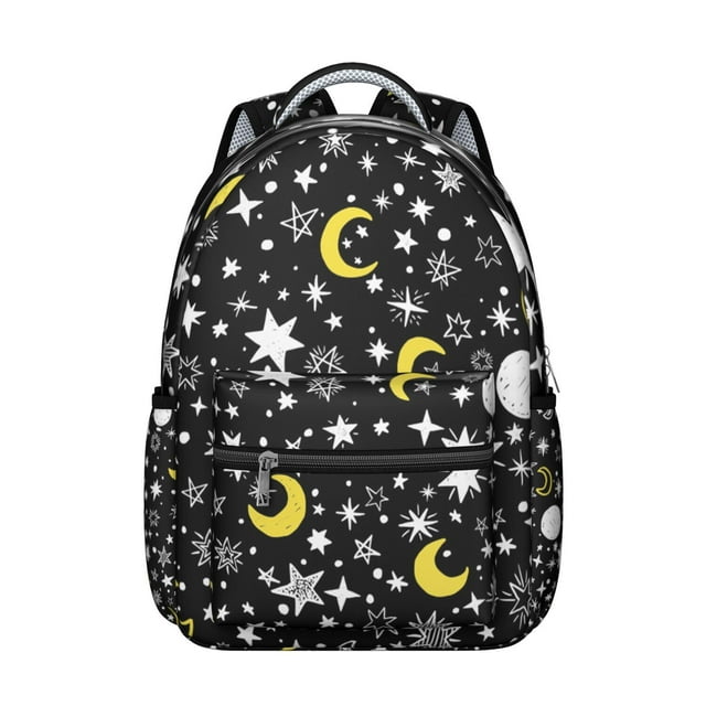 Starry Night Cosmic Students Backpack Galaxy Sci-fi Lovers Outer Space Design, Adjustable Straps and Wear-Resistant School Bag