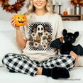 thumbnail image 6 of Retro Ghost Floral Halloween T-Shirt, Spooky Vintage Checkered Tee, 6 of 10