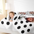 thumbnail image 4 of Manfei Cartoon Rugby Ribbon Bedding Comforter Set for Teens, Fashion Abstract Twin Comforter Sets, Black White Polkadots Reversible Bedding Set, Breathable Home Decor, 2-Piece, 4 of 8